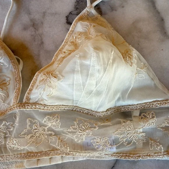 La PerlaElegant Cream Lace Bralette 36